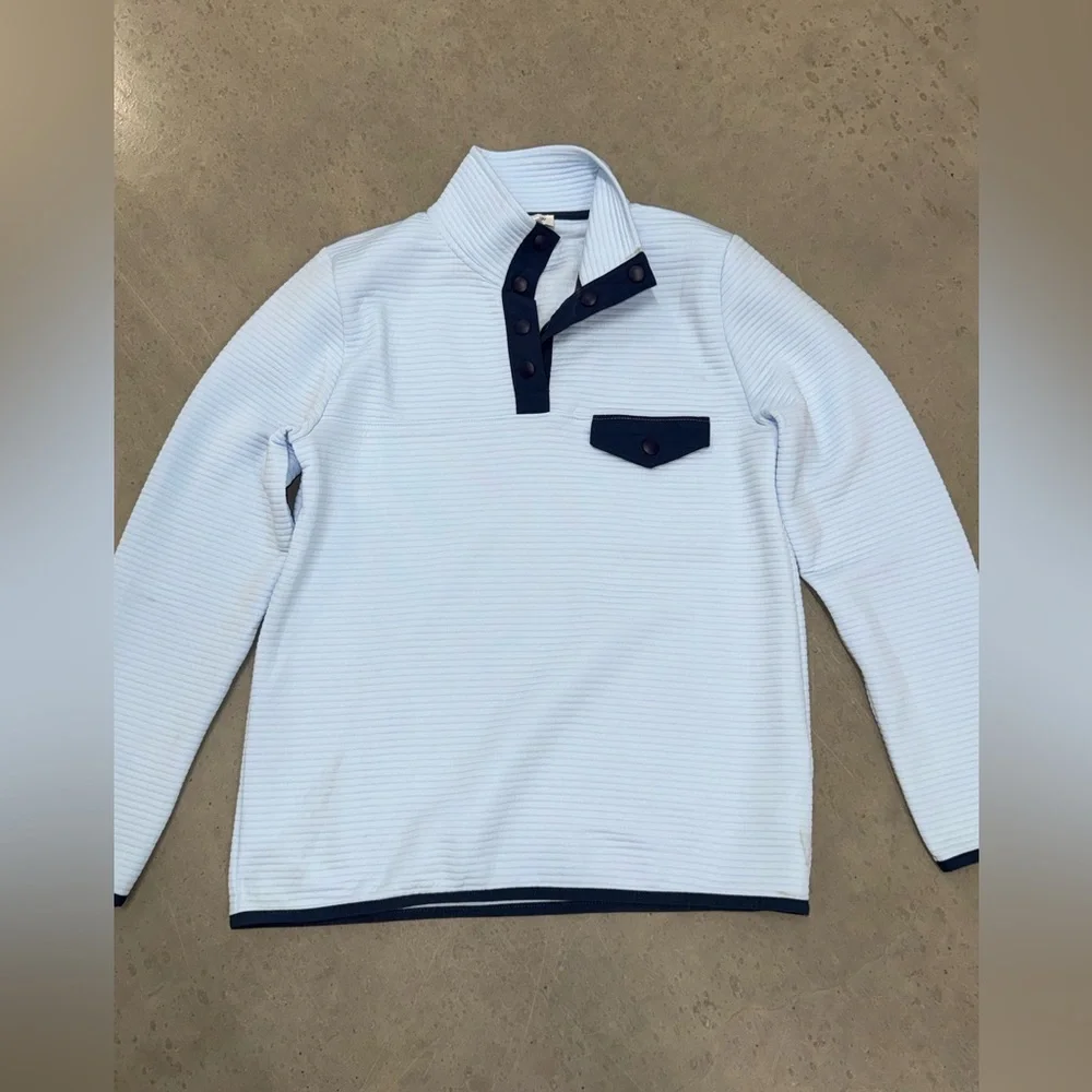 J. Crew‎ Light Blue Popover with Navy Trim
